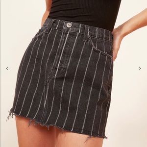 reformation denim skirt